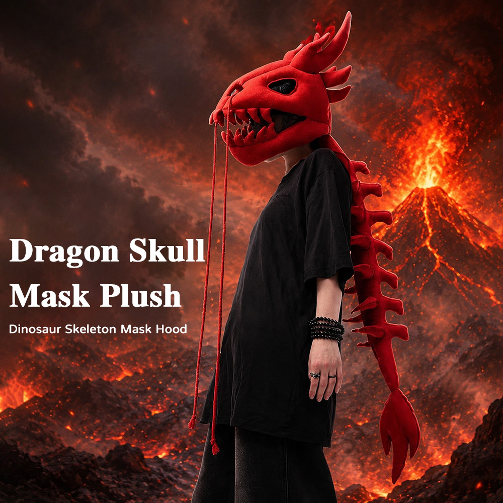 Dragon Skull Spine Plush Hood  - Cosplay Prop Designer review and price