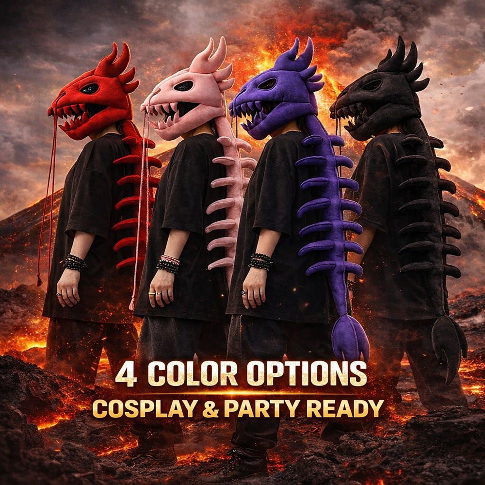 Dragon Skull Spine Plush Hood  - Cosplay Prop Designer review and price