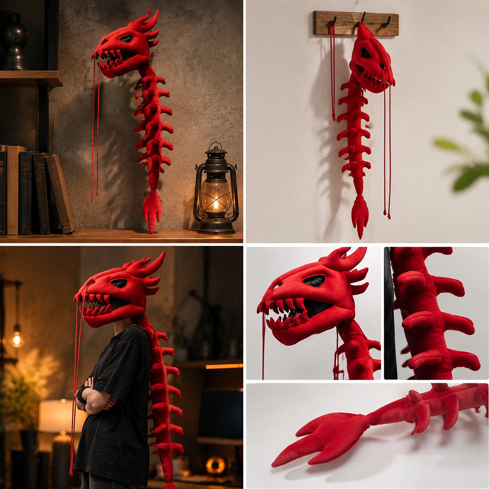Dragon Skull Spine Plush Hood  - Cosplay Prop Designer review and price